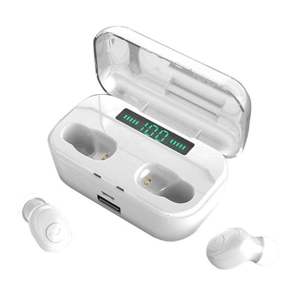 G6S Portable 5.0 Wireless Bluetooth Earphone Earphone with LED Display Charge Box-White