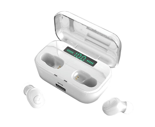 G6S Portable 5.0 Wireless Bluetooth Earphone Earphone with LED Display Charge Box-White