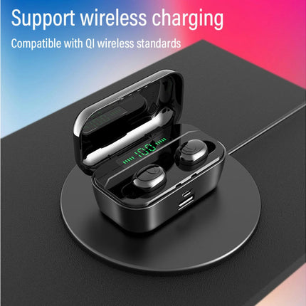 G6S Portable 5.0 Wireless Bluetooth Earphone Earphone with LED Display Charge Box-White