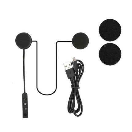 Rechargeable Motorcycle Helmet Bluetooth 4.0 Headset Loudspeaker with Microphone-Black