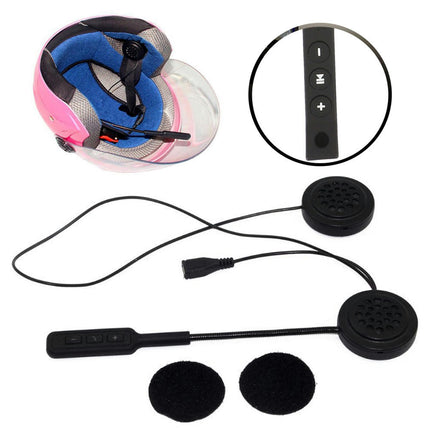 Rechargeable Motorcycle Helmet Bluetooth 4.0 Headset Loudspeaker with Microphone-Black