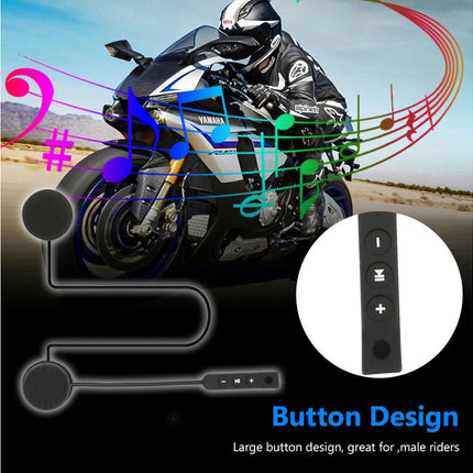 Rechargeable Motorcycle Helmet Bluetooth 4.0 Headset Loudspeaker with Microphone-Black