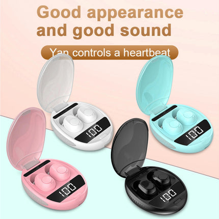 5.0 Digital Display Earphone TWS Bluetooth-compatible Headset Charging Box Sports Headphone-Blue