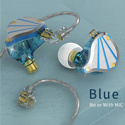 QKZ-TITAN Surround Sound Effect Sensitive Wired Earphone 3.5mm In-ear Earphone for Calling-Blue