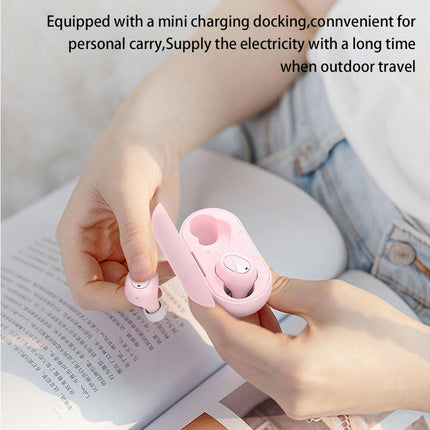 V5.0 Stereo Touch Screen In-ear TW15 Wireless Bluetooth-compatible Sport Earphones-Pink