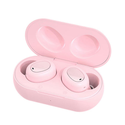 V5.0 Stereo Touch Screen In-ear TW15 Wireless Bluetooth-compatible Sport Earphones-Pink