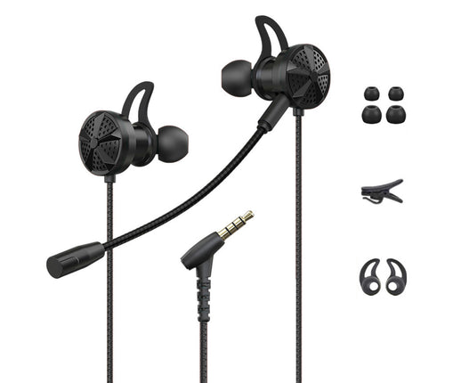 Gaming Earbuds with Microphone G8 L-shaped 3.5mm Plug Wired Dynamic Earphone-Black