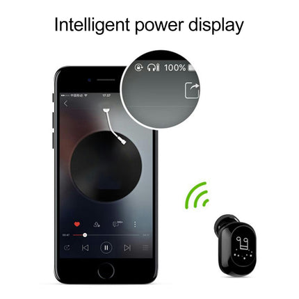 1Pc F911 Mini Bluetooth-compatible 5.0 Earphone In-ear Earbuds Wireless Headset for Sport-Black