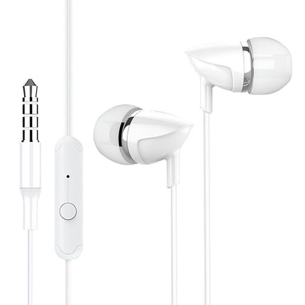 6D Universal Wired Earbud 3.5mm In-ear Student Surround Gaming Earbud for Running-White