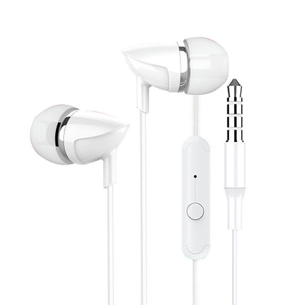 6D Universal Wired Earbud 3.5mm In-ear Student Surround Gaming Earbud for Running-White