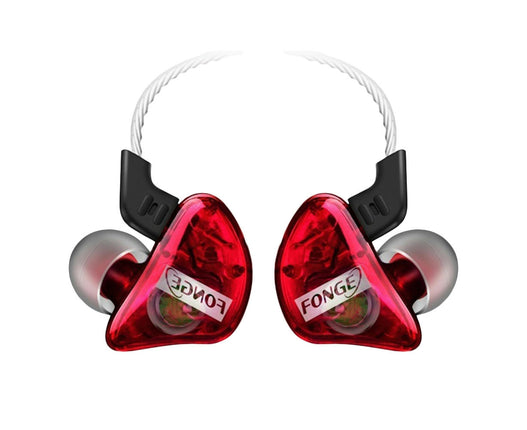 In Ear Waterproof Sport Super Bass Earphone HiFi Earbuds with Mic-Transparent Red