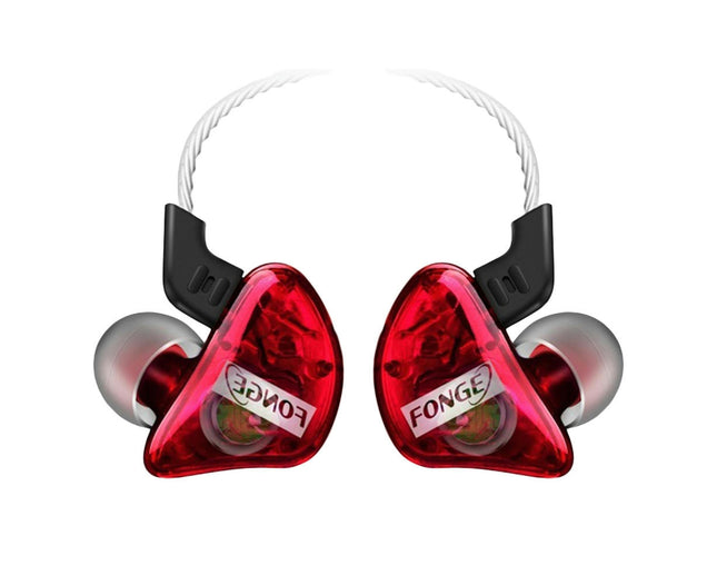 In Ear Waterproof Sport Super Bass Earphone HiFi Earbuds with Mic-Transparent Red