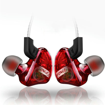 In Ear Waterproof Sport Super Bass Earphone HiFi Earbuds with Mic-Transparent Red