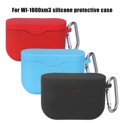 Silicone Shockproof Bluetooth-compatible Earphone Protective Case Cover for Sony WF-1000XM3-Blue