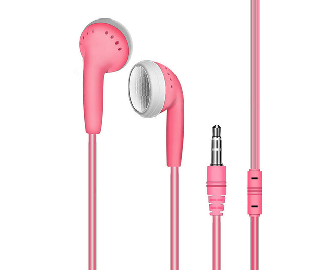 Universal Earphones 3.5mm Plug In-ear Wired Earphones for Phone MP3 Laptop-Pink