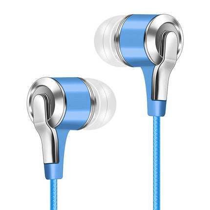 Mega Bass High Fidelity Sound Wired Earbud for Cellphone In-ear Earphone with Microphone-Blue