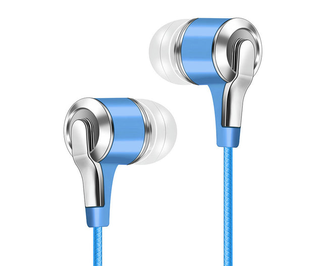 Mega Bass High Fidelity Sound Wired Earbud for Cellphone In-ear Earphone with Microphone-Blue