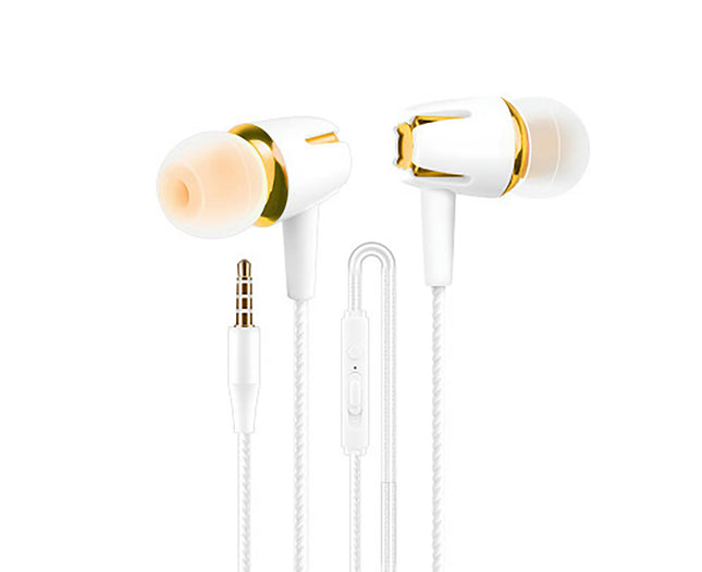 Comfortable Noise Earbuds Reduction Lightweight In-ear Wired Earbuds for Sports-Golden