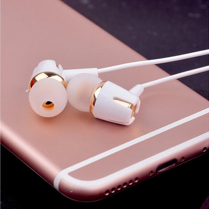 Comfortable Noise Earbuds Reduction Lightweight In-ear Wired Earbuds for Sports-Golden