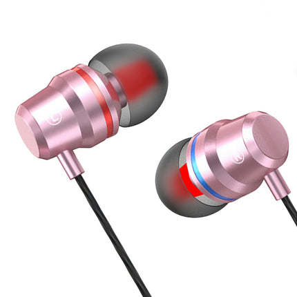 YT1 Wired Earbuds In-ear Metal Type-C Wire Control Music Earphones for Gaming-Rose Gold