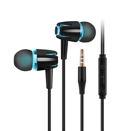 Lightweight In-ear Earbuds Comfortable Noise Reduction Wired Earbuds for Sports-Blue & Black