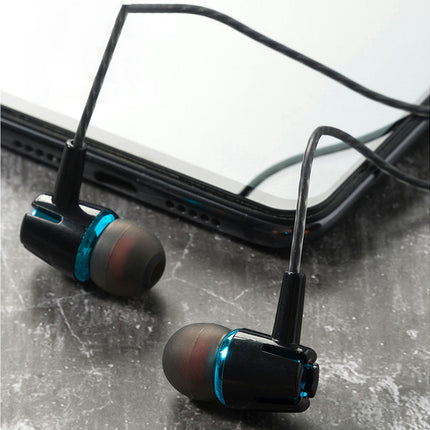 Lightweight In-ear Earbuds Comfortable Noise Reduction Wired Earbuds for Sports-Blue & Black