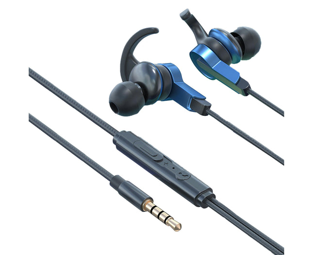 In-ear 3.5mmWired Earphone /Type-C Music Headphone Gaming Headset with Mic for Sports-Blue