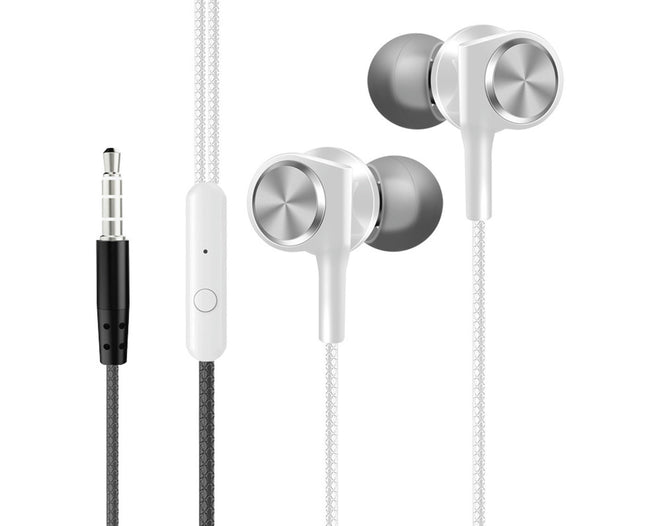 Wired Earphone HY-1 In-ear 3.5mm Bass Stereo Headphone Gaming Headset with Microphone-White