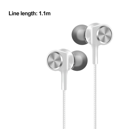 Wired Earphone HY-1 In-ear 3.5mm Bass Stereo Headphone Gaming Headset with Microphone-White