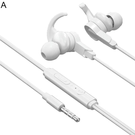 Wired Earphone In-ear Music Headphone 3.5mm/Type-C Headset with Mic for Sports-White