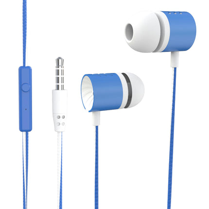 Ergonomic Wired Earbud 3.5mm Stereo Sports In-ear Gaming Earbud for Running-Blue