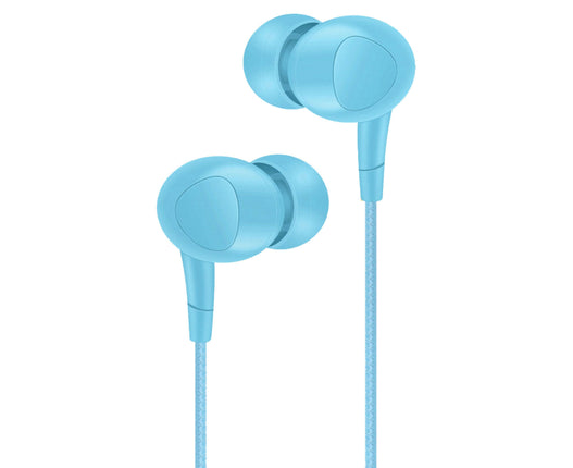 L202 In-ear Sport Wired Earphone Universal 3.5mm Stereo Earbuds with Mic for Mobile Phone-Blue