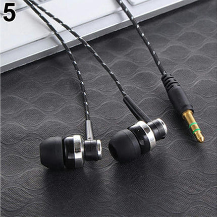 In-ear Earphone 3.5mm Bass Stereo Sports Wired Headphone for iPhone-Black