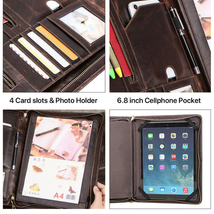 Leather iPad Case Cover with Pen Holder Protective Tablet Cover