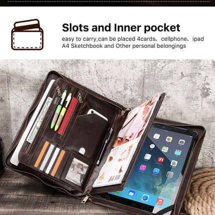 Leather iPad Case Cover with Pen Holder Protective Tablet Cover