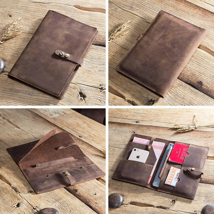 Leather iPad Case Cover Protective Tablet Cover with Pen Holder-A