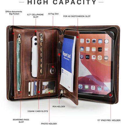 Leather iPad Case Cover Protective Tablet Cover Card Slot-A