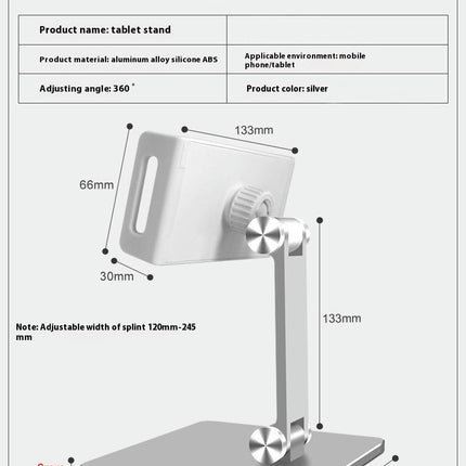 Adjustable Tablet Phone Holder 360 Degree Swivel Angle Rotation for Tab and Phone