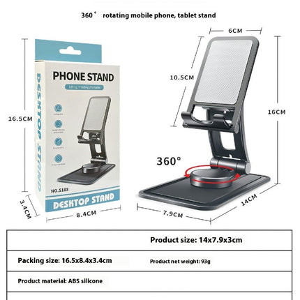 360-Degree Rotating Phone Stand Adjustable Foldable Desktop Phone Holder