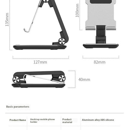 Adjustable Aluminium Alloy Portable Foldable Desktop Phone Stand Home Office Accessories