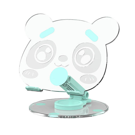 Foldable 360 Degree Rotating Clear Desktop Phone Holder - Bear Pattern Tablet Stand