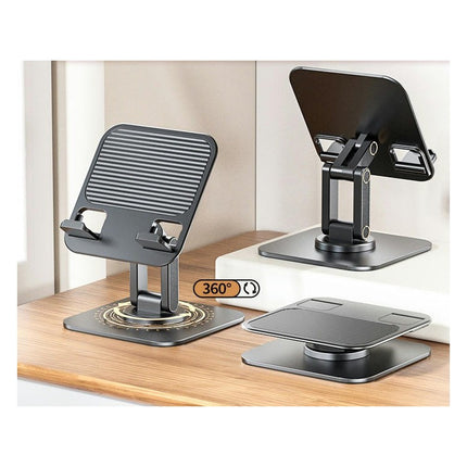 Adjustable Three-axis Structure Phone Tablet Stand with Rotation Base Foldable Holder