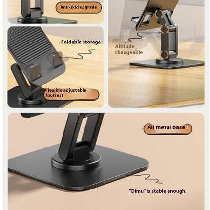 Adjustable Three-axis Structure Phone Tablet Stand with Rotation Base Foldable Holder