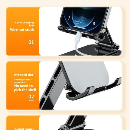 Adjustable Swivel Desktop Phone Tablet Holder - with 360 Degree Rotating Base