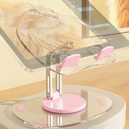 Acrylic 360 Degree Rotating Adjustable Transparent Desktop Phone Tablet Holder for Home