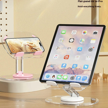 Acrylic 360 Degree Rotating Adjustable Transparent Desktop Phone Tablet Holder for Home