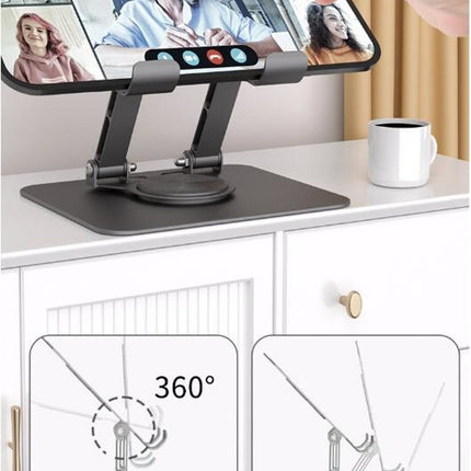 Multi-Function Tablet/Mobile Stand Rotatable Metal Folding Tablet Desktop Stand Holder