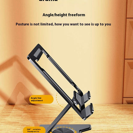 Rotating Tablet Stand for Desk Angle Adjustable Alloy Foldable Dock Portable Tablet Phone Holder