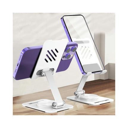 Rotating Tablet Stand for Desk Angle Adjustable Alloy Foldable Dock Portable Tablet Phone Holder