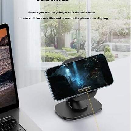 Ajustable Angle Foldable Portable Phone & Tablet Mount with Stable Rotatable Base for Table